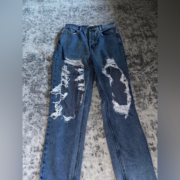 Pacsun Ultra High Rise Slim Ripped Jeans Medium Wash! Size 28 / US 6 - Picture 1 of 5